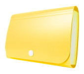 Teczka harmonijkowa PP na zatrzask żółta 178x118x31mm BT613-Y TETIS