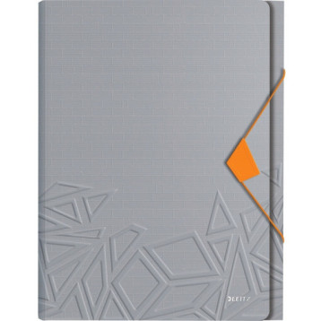 Teczka z przegródkami Leitz Urban Chic, PP, A4, mieści 250 kartek, szara 39970088 Teczka z przegródkami Leitz Urban Chic, PP, A4, mieści 250 kartek, szara 39970088