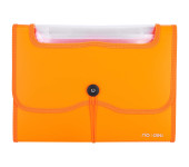 Teczka harmonijkowa z gumką 13-przegródek okno PVC RIO pomarańczowa 38128 ORANGE DELI