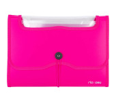 Teczka harmonijkowa z gumką 7-przegródek okno PVC RIO różowa 38127 PINK DELI