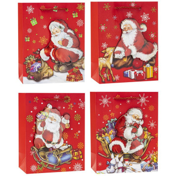 Torebka prezentowa A4 26x32x10cm BOŻE NARODZENIE TBN-23037-GL-A4 ROZETTE Torebka prezentowa A4 26x32x10cm BOŻE NARODZENIE TBN-23037-GL-A4 ROZETTE