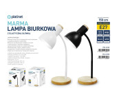 Lampka biurkowa PLATINET MARMA E27 metalowa czarna (46007)