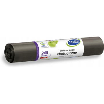 Worki na śmieci 240L LDPE ekologiczne (5szt) czarne WNS4201/16NOWA LUX STELLA Worki na śmieci 240L LDPE ekologiczne (5szt) czarne WNS4201/16NOWA LUX STELLA