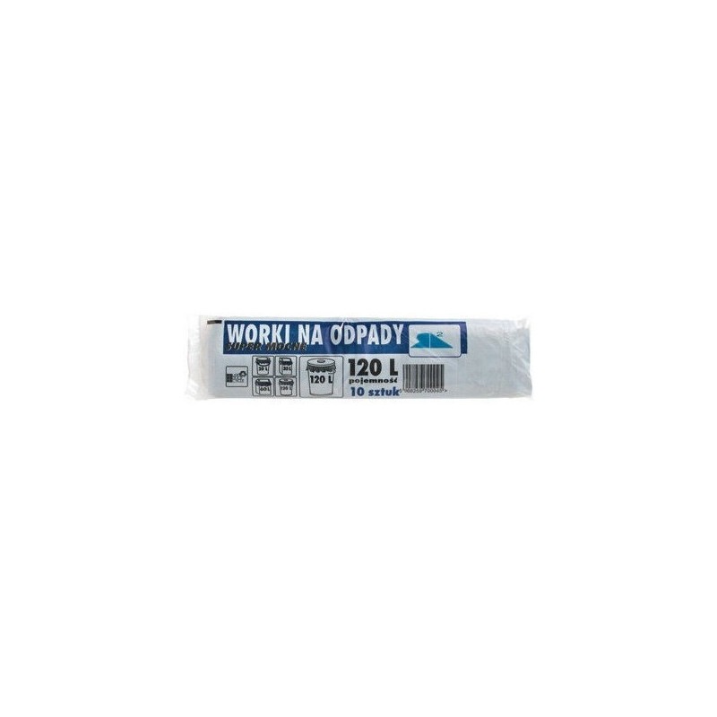 Worki na śmieci 120L LDPE czarne (10szt) 70cm/110cm