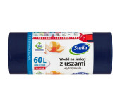 Worki na śmieci 60L z uszami wytrzymałe (20szt) granatowe (HD-LD) WNS-9725V1 STELLA