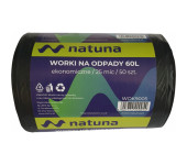 Worki na śmieci 60L 25mic LDPE ekonomiczne NATUNA (50szt)
