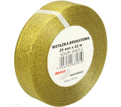 Wstążka brokatowa złota 25mm WB25-1 BREWIS