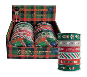 Wstążka rypsowa 3m (12szt.) CHRISTMAS INTERDRUK