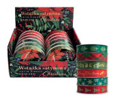 Wstążka satynowa 3m (12szt.) CHRISTMAS INTERDRUK