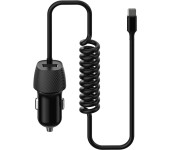 Ładowarka samochodowa USB-A 3,4A + kabel USB-C 15W PLATINET SPIRAL czarna (45483)