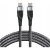 Kabel USB-C - USB-C 1m 3A 60W pleciony szary EVERACTIVE (CBB-1PDG)