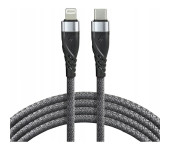 Kabel USB-C - Lightning 1m 20W pleciony szary EVERACTIVE (CBB-1CIG)