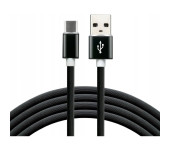 Kabel USB-A - USB-C 1,5m 3A silikonowy czarny EVERACTIVE (CBS-1.5CB)