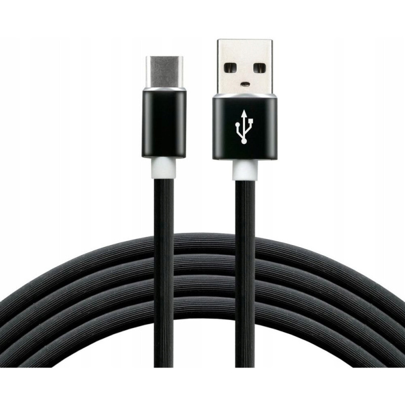 Kabel USB-A - USB-C 1,5m 3A silikonowy czarny EVERACTIVE (CBS-1.5CB)