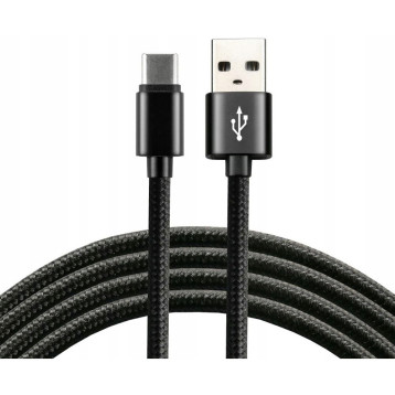 Kabel USB-A - USB-C 2m 3A pleciony czarny EVERACTIVE (CBB-2CB)