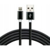 Kabel USB-A - Lightning 1,5m 2,4A silikonowy czarny EVERACTIVE (CBS-1.5IB)