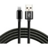 Kabel USB-A - Lightning 2m 2,4A pleciony czarny EVERACTIVE (CBB-2IB)