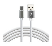 Kabel USB-A - USB-C 1m 3A silikonowy biały EVERACTIVE (CBS-1CW)
