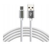 Kabel USB-A - USB-C 1,5m 3A silikonowy biały EVERACTIVE (CBS-1.5CW)