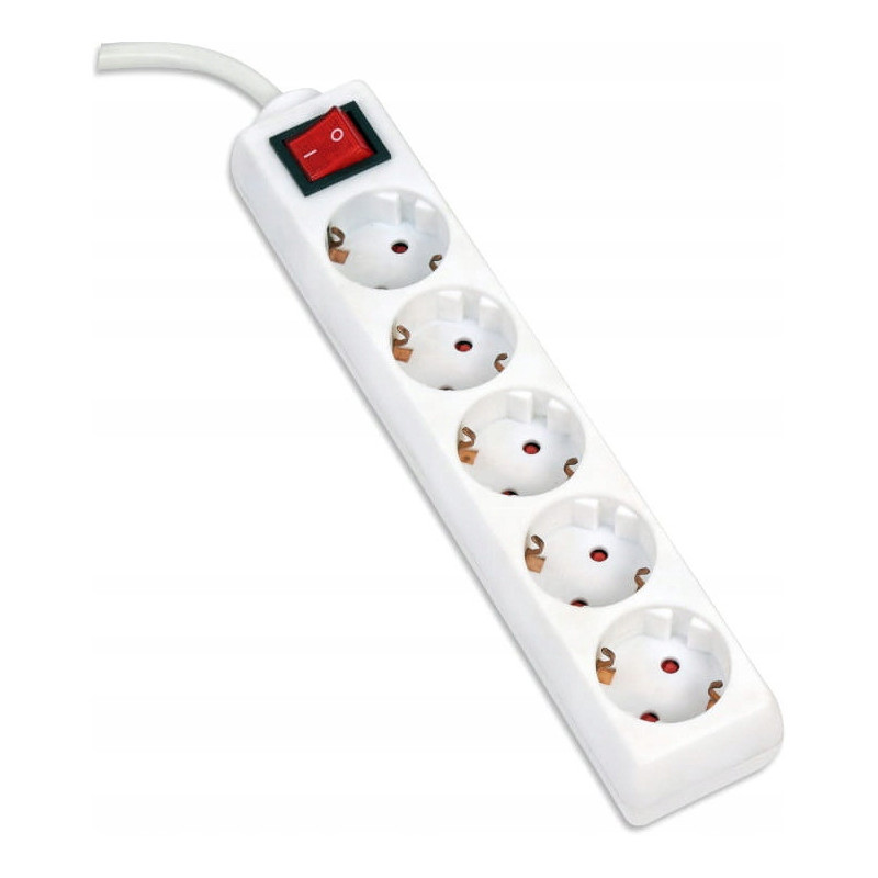 Listwa zasilająca 5g/5m biała OMEGA 16A/3500W (43701)