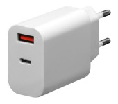 Ładowarka sieciowa 230V PLATINET 1xUSB-A + 1xUSB-C 30W biała (45481)
