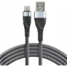 Kabel USB-A - USB-C 1m 3A pleciony szary EVERACTIVE (CBB-1CG)