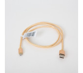 Kabel USB-A - microUSB 1m pleciony złoty OMEGA IGUANA (43933)