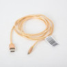 Kabel USB-A - microUSB 2m pleciony złoty OMEGA IGUANA (43936)
