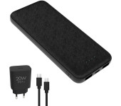 Powerbank 10000mAh + ładowarka sieciowa 230V USB-C 20W + kabel USB-C - USB-C 1m PLATINET czarny (45993)