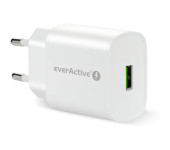 Ładowarka sieciowa 230V EVERACTIVE SC-250Q 1xUSB-A 18W biała
