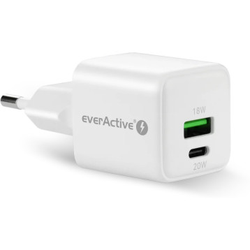 Ładowarka sieciowa 230V EVERACTIVE SC-330Q 1xUSB-A + 1xUSB-C 20W biała Ładowarka sieciowa 230V EVERACTIVE SC-330Q 1xUSB-A + 1xUSB-C 20W biała