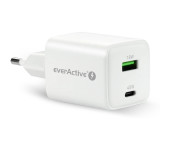 Ładowarka sieciowa 230V EVERACTIVE SC-450Q 1xUSB-A + 1xUSB-C 45W biała