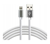 Kabel USB-A - Lightning 1m 2,4A silikonowy biały EVERACTIVE (CBS-1IW)