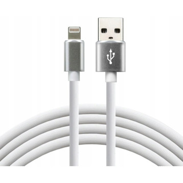 Kabel USB-A - Lightning 1m 2,4A silikonowy biały EVERACTIVE (CBS-1IW) Kabel USB-A - Lightning 1m 2,4A silikonowy biały EVERACTIVE (CBS-1IW)