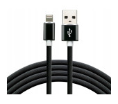 Kabel USB-A - Lightning 1m 2,4A silikonowy czarny EVERACTIVE (CBS-1IB)