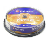 Płyta DVD-R 4,7GB VERBATIM cake (10szt) 16x Matt Silver 43523