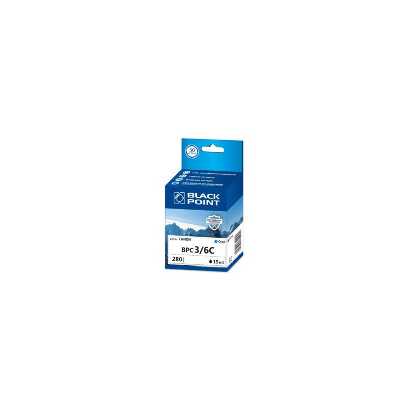 Tusz BLACK POINT (BPC3/6C) niebieski 15ml zamiennik CANON (BCI-3C/BCI-6C) C800/820/830/900/9000
