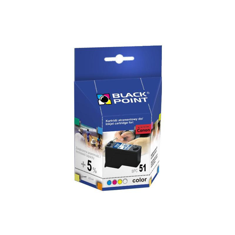 Tusz BLACK POINT (BPC51) kolor 595str zamiennik CANON (CL-51/0618B001) IP2200/6210/6220/MP150/160
