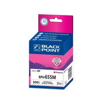 Tusz BLACK POINT (BPH655M) purpurowy 690str zamiennik HP (655/CZ111AE)