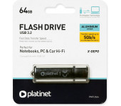 Pamięć USB-A 64GB PLATINET X-DEPO USB 3.2 czarny (41589)