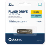 Pamięć USB-A 32GB PLATINET S-DEPO USB 2.0 metalowy wodoodporny (44847)