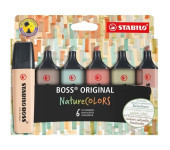 Zakreślacz BOSS ORIGINAL Nature COLOURS 70/6-2-2 mix 6 kolorów
