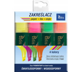 Zakreślacze neonowe komplet 4szt. KW015-M4 TETIS