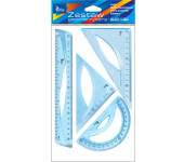Zestaw geometryczny z linijką 20cm NIEBIESKI BL011-BK TETIS