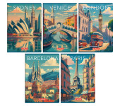 Zeszyt szkolny A5 60 kartek w kratkę 70g RETRO CITY 400196845 HERLITZ