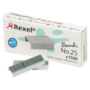 Zszywki nr.25 (4mm) 1500szt. R05020 REXEL BAMBI