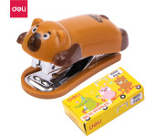 Zszywacz do 15 kartek zszywki 10 miś brązowy E0452 BROWN DELI