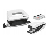 Zszywacz + dziurkacz LEITZ WOW mini 10 kartek biały metalik 55612001