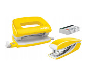 Zszywacz + dziurkacz LEITZ WOW mini 10 kartek żółty metalik 55612016