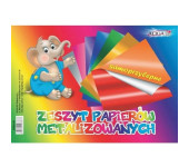 Zeszyt papierów metalizowanych samoprzylepnych 17x25cm 8 kolorów ZPMS-6387 ALIGA